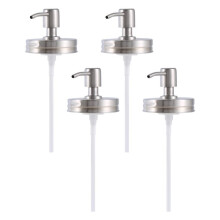 4-Pack Jar TvåL Dispenser Lock med Pumpar, Lotion Soap Dispenser Lock för 16 Oz Vanlig Mun Jar Dekor, Silver