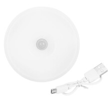 PIR Motion Sensor LED Night Light USB Rechargeable Dimmable Night Lamp for Cabinet Light Wireless Closet Light -White