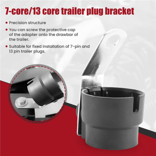 Trailer Plug Bracket Trailer Connector Bracket Trailer Plug Adapter 7Pin/13Pin Trailer Plug Bracket för RV Trailer UTV 1