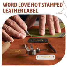 60Pcs Handmade PU Leather Tags Faux Leather Sew  Labels Embellishment Knit Accessories with Holes for DIY Crafts