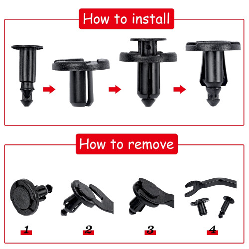 200PCS Bumper Clips 8mm Push  Flare Fastener for  and  Plastic Rivet Retainer Clips 2