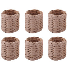 6Pcs Napkin Rings,Water Hyacinth Napkin Holder Rings - Rustic Napkin Rings for Birthday Party, Dinner Table Decoration