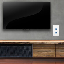 Ethernet Wall Plate with Low Voltage Mounting Bracket,Single Gang 2 Port Cat6  Ethernet Cable Wall Outlet