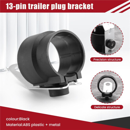 Trailer Plug Bracket Trailer Connector Bracket Trailer Plug Adapter 7Pin/13Pin Trailer Plug Bracket för RV Trailer UTV 2