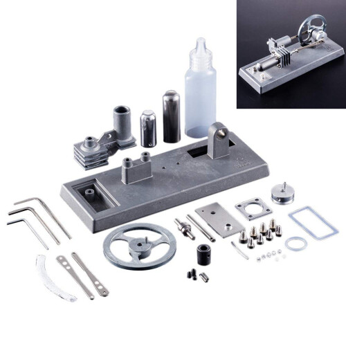 Stirling Engine Model Assembled DIY Power Generation LED Light Steam Heat Education Model Scientific Experiment Toy 1