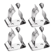 4 Pieces Boat Hook Holder Stainless Steel Spring Clamp Boat Oar Holders Marine Spring Clip Silver Bracket Clip