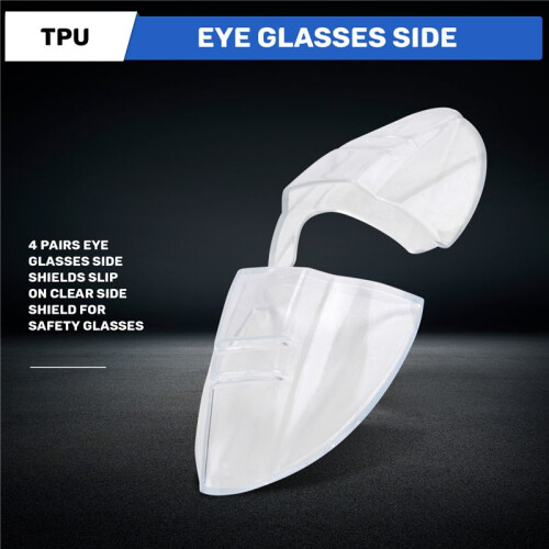 4 Pairs Eye Glasses Side Shields Slip  Clear Side Shield for Safety Glasses 1