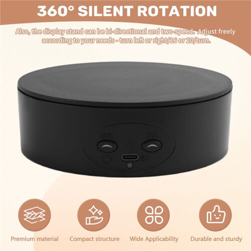 Rotating Display Stand, 360 Degree Automatic Mute Spin Turntable for Photography Display,Figures and Collections Display 2