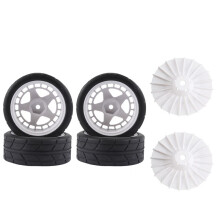 4PCS 12mm Hex 65mm Rubber Tire Wheel Tyres for XV-01 TT-01 TT-02 LC Racing PTG-2 HPI WR8 HSP 1/10 RC Car,2
