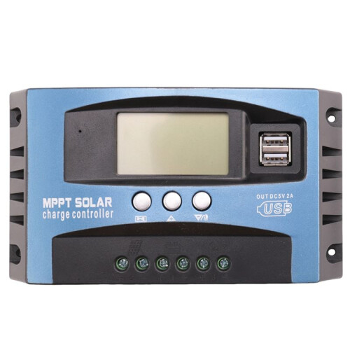 100A MPPT Solar Charge Controller Dual USB LCD Display 12V 24V Auto Solar Cell Panel Charger Regulator with Load 1