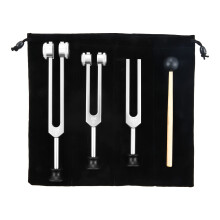 3Pack Tuning Fork Set(128Hz, 256Hz, 512Hz) Tuning Fork Kit for Healing, Chakra, Sound Therapy, Sonic Slider Fork(Silver)