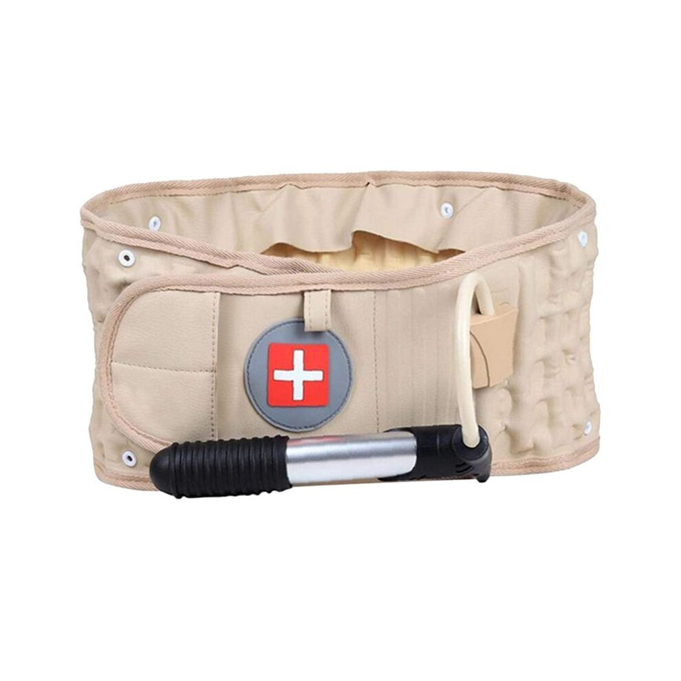 Inflatable Waist Traction Brace Belt Spinal Lumbar Support Back Relief Belt Backache Pain Massager Unisex Skin Color