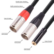 Prise Femelle StéRéO 3,5 Mm Vers Prise Mâle Double XLR 3 Broches SéParateur Y Câble Audio Auxiliaire OFC Câble de Microphone XLR Y 3,5 Mm Vers 3