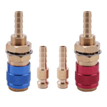 2 PièCes 6Mm Refroidi à L'Eau Refroidi à L'Air Gaz Adaptateur D'Eau Connecteur Rapide Raccord pour Prise de Torche de Soudage MIG TIG, Bleu + Rouge