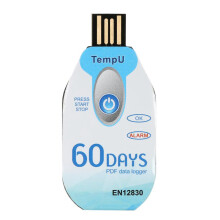 USB-Temperaturdatenlogger 60 Tage Wasserdichter PDF-Einweg-KüHlketten-Temperaturrekorder 10000 Punkte für die Medizin