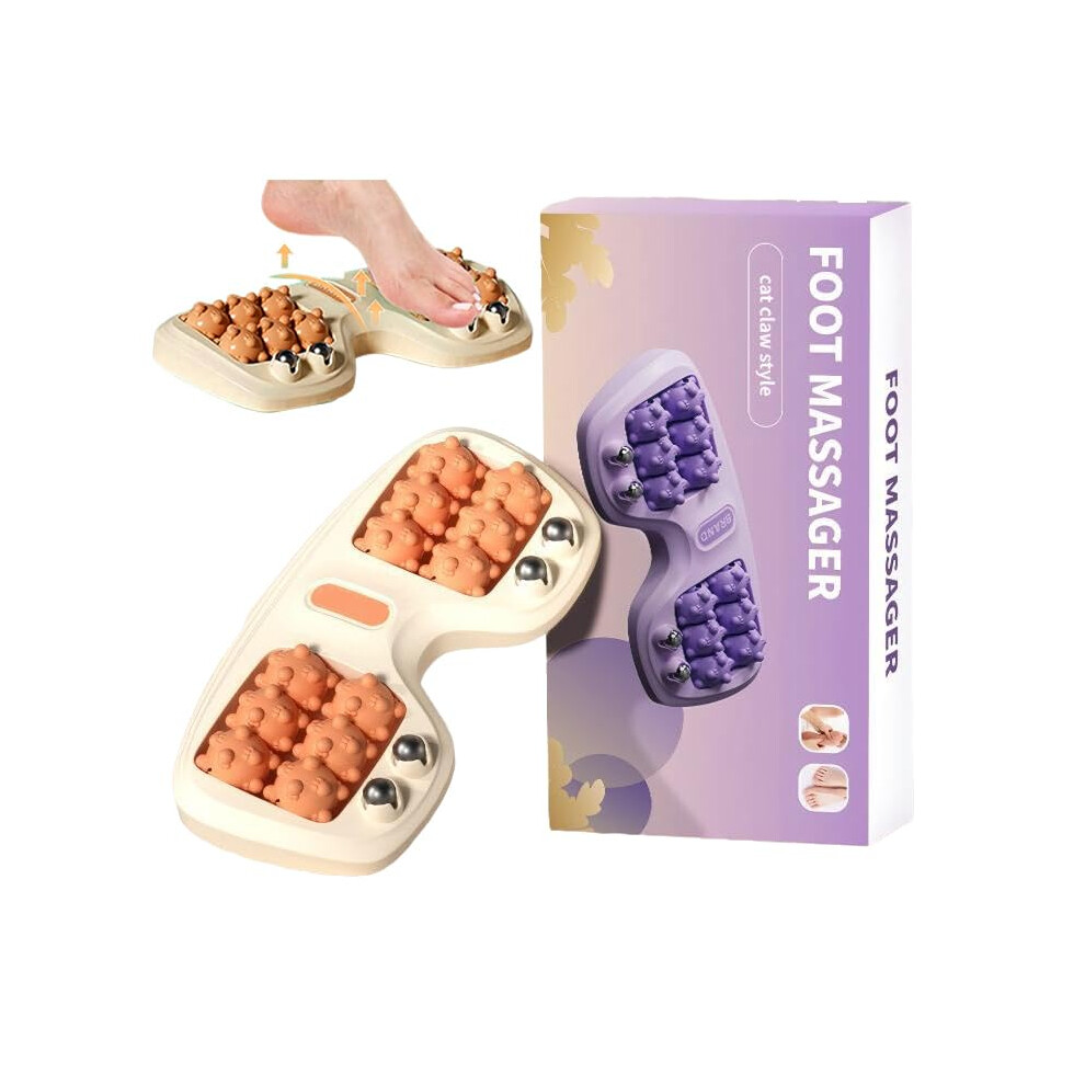 Orange Foot Massager Roller For Plantar Fasciitis Relief With Acupressure Nodes And Magnetic Circulation Boost Â