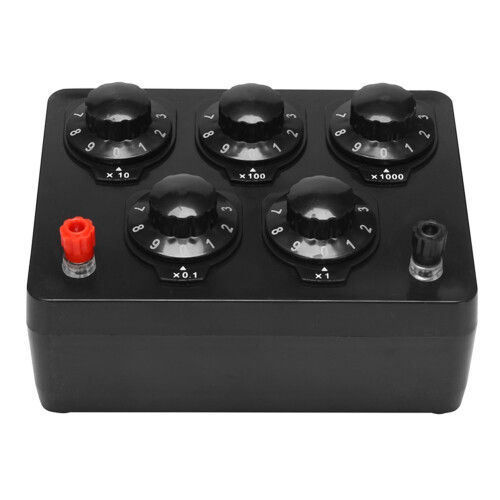 Black Resistance Box Variable Decade Resistor Resistance Box 0-9999.9 Ohm Physical and Electrical Experimental Equipment 2