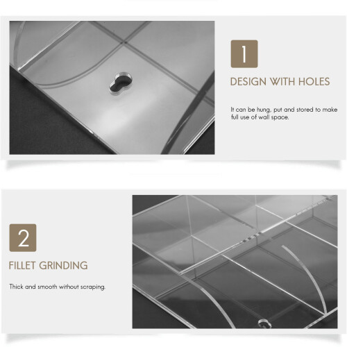 Clear Acrylic Remote Control Holder Wall Mount Media Organizer Storage Box (Three Compartments) 2