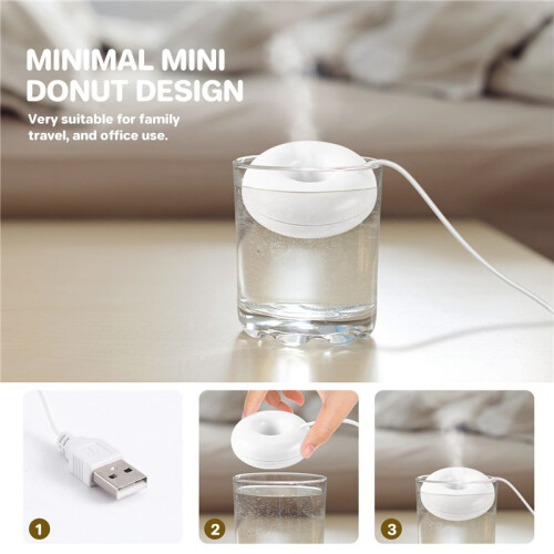 White donut humidifier usb office desktop  humidifier portable  air purifier white 2