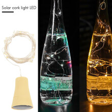 1 STKS Solar 2M LED Kurk Vormige 20 LED Nachtfee Lichtslinger Kork Solarbetrieben Licht Wijnfles Lamp Party Viering Gift Valentijnsdag Warm Wit