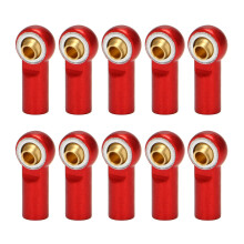 10Pcs M3  Joint Link Bar Rod Seals   Tie Rod End For 1/10 Rc Truck Car Truck Buggy Red