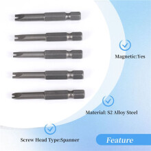 5Pcs Set Security Bit Set Tamper Proof Screwdriver Drill Bit Screw Driver Bits Hex Shank Magnetic U Shaped 1/4 inch Driver Bits Hand