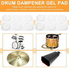 24 Pieces Drum Dampeners, Drum Damper Gel Pads Drum Silencers Non-Toxic Soft Silicone Drum Mute For Drums Tone Control (Clear)