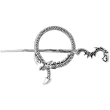 Viking Dragon Hair Pin Celtic Hair Accessory Durable Zinc Alloy Clip for Medieval Hairstyles