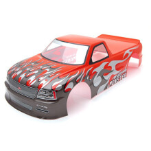 para 1/10 RC Car Venom T-10 Cuerpo de CarroceríA Pintada de PVC 1/10 RC Car Pick Truck Ancho 205Mm Distancia Entre Ejes 255Mm, Rojo