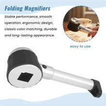 Handheld 45X Folding Linen Tester Metal Magnifiers Cloth Thread Counter Magnifier Magnifying Glass with Light Calibration