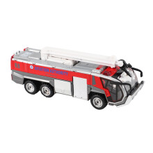 1:32 Airport Fire Truck Fire Engine Electric Die-Cast Engineering Vehicles Car Model Toy with Sound Light Pull Back Gifts,Red