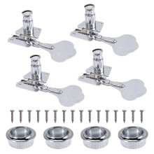 4Pcs Guitar Tuning Pegs Electric Bass Tuner Peg Guitar Open Gear Tuning Pegs Machine Heads for Jazz Bass Guitar Silver