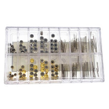170Pcs/Box Watch Crown Parts Replacement Assorted Dome Flat Watch Accessories Repair Tool Kit Accessories Tool Kits