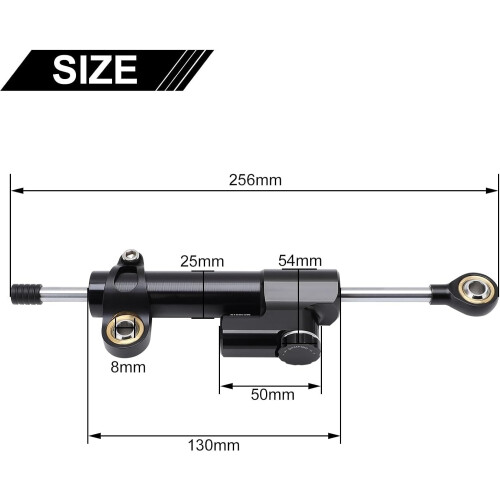 Universal Motorcycle Steering Damper with Bracket, CNC Aluminum Adjustable Steering Stabilizer for Enhanced Stability 1