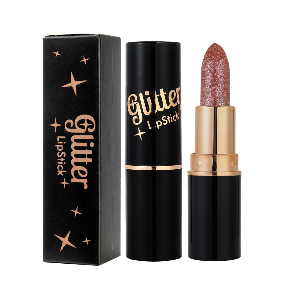 Long Lasting Glitter Lip Gloss and Metallic Lipstick for Women NonStick Smooth Color 04