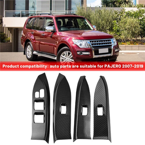 for  Pajero 2007-2019 Car Inner Window Lift  Button Panel Cover Trim Frame Decorative Accessories