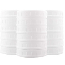 Paquet de 18 Couvercles de Bocaux à Bouche Régulière en Plastique pour Balle, Kerr et - Bouchons de Rangement en Plastique Blanc de Qualité