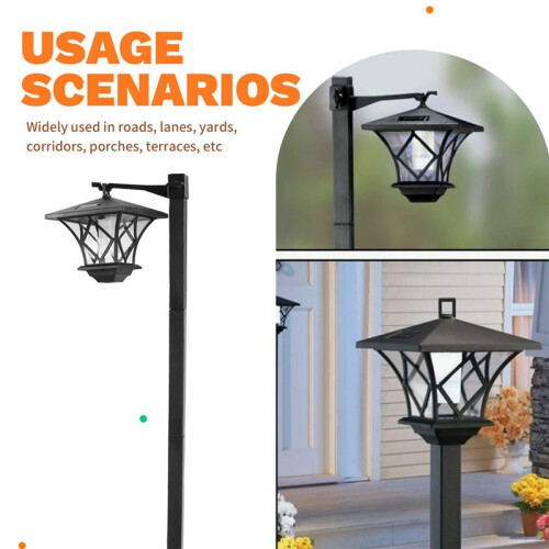 1.5M LED Solar Powered Traditional Garden Lamp Post Lamppost Lantern Light Decor 2