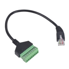 RJ45 Screw Terminal Connector Cable RJ45 Male to 8 Pin Extension Cable Lead for Cat5/6/7 Ethernet Extender AV CCTV DVR