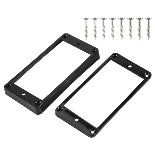 2ST Svart Curved Humbucker Pickups Monteringsringar för Ram för Elgitarr