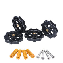 4 Stuks Verbeterde Handdraai-Nivelleringsmoer met een Diameter van 40 mm + 4 Stuks Hete Bedveer + 4 Stuks M4X35mm-Schroeven voor CR10 3D-Printer