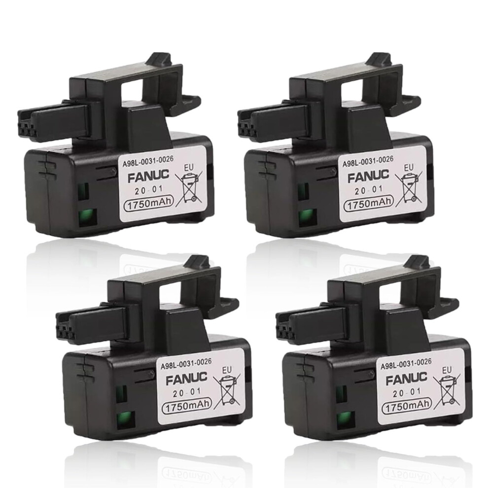 4Pcs Lithium Battery For Fanuc Cnc A98l00310026 3V 1750Mah Plc Backup Replacement A02b0309k102 9771547188193