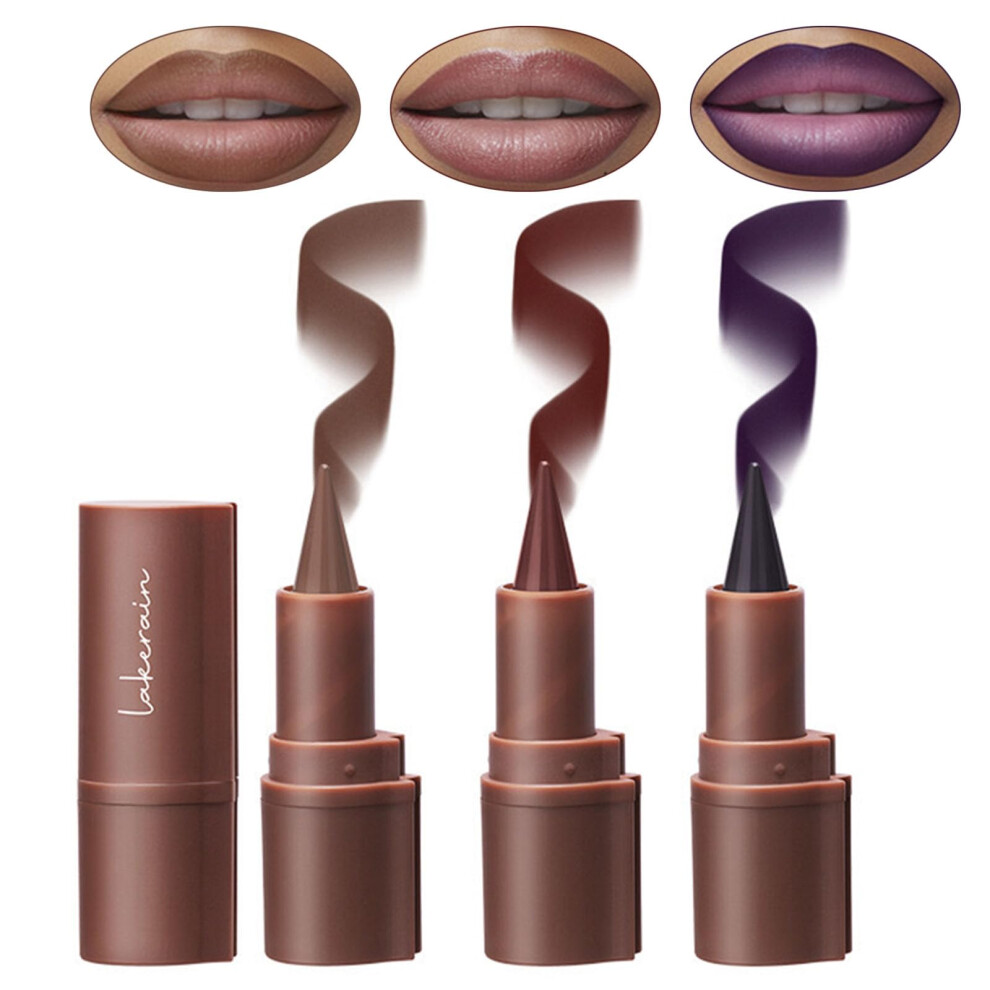 3PCS Matte Lipstick and Lip Liner Set â Waterproof, LongLasting Nude Brown Red  Pigment Combo