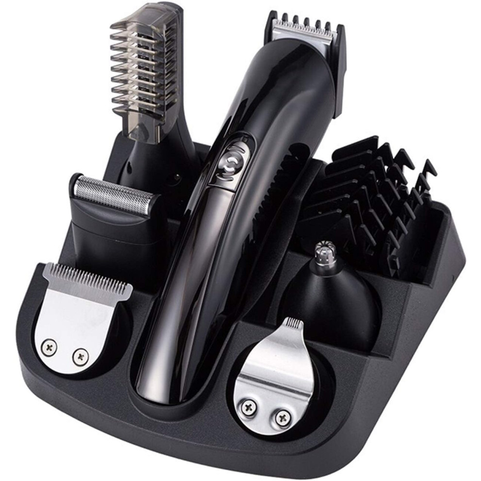 Electric Hair Clipper and Beard Trimmer 6in1 Grooming Kit for Men with Precision Heads EU Plug