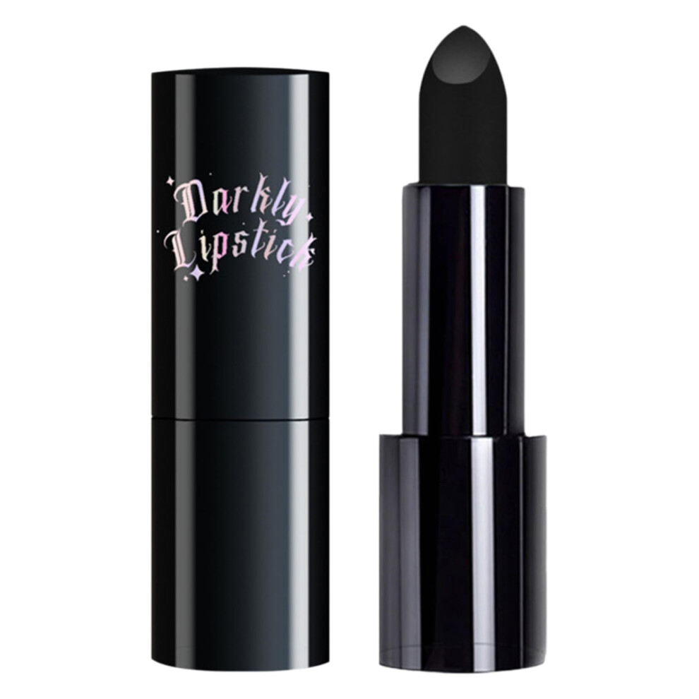 Halloween Matte Lipstick Black 1pc Waterproof Long Lasting Wear  Pigmented Creamy Smooth Finish for Cosplay and Daily Makeup