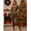 (XL, Army Green) Γυναικεία ριγέ φόρμα εφαρμογή, μαλακή. 4