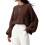 (M, Dark Brown) Γυναικείο πλεκτό πουλόβερ το φθινόπωρο. 1