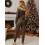 (XL, Army Green) Γυναικεία ριγέ φόρμα εφαρμογή, μαλακή. 7