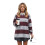 (XL, Burgundy) Γυναικείες Ριγέ Μπλούζες Φθινοπωρινά Streetwear 1