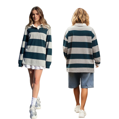 (M, Dark Blue) Γυναικείες Ριγέ Μπλούζες Φθινοπωρινά Streetwear 1